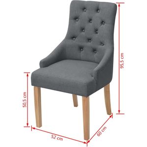 VidaXL Eetkamerstoelen 2 st. Stof Donkergrijs