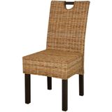 VidaXL Eetkamerstoelen Kubu 2 Stuks Rattan Mangohout