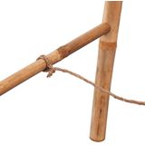 vidaXL Doppel-Handtuchleiter mit fünf Bambussprossen 50 x 160 cm