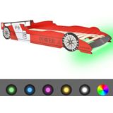 VidaXL Kinderbed Raceauto met LED-verlichting Rood 90x200 cm