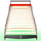 vidaXL - Kinderbed - raceauto - met - LED-verlichting - rood - 90x200 - cm