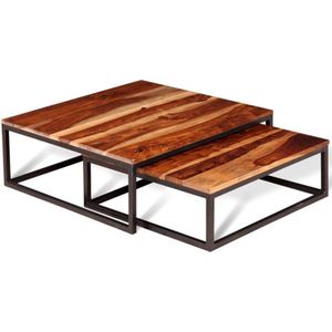 vidaXL 2-tlg. Satztisch-Set Massivholz Akazie