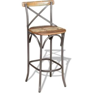 vidaXL - Barkruk - massief - gerecycled - hout