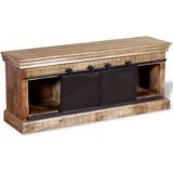 VidaXL Tv-meubel 110x30x45 cm Massief Mangohout met 2 Schuifdeuren