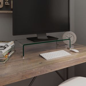 TV-meubel/monitorverhoger transparant 60x25x11 cm glas