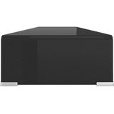 vidaXL TV-meubel/monitorverhoger zwart 120x30x13 cm glas
