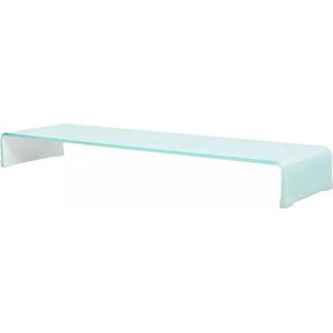 VidaXL TV-Meubel/Monitorverhoger 110x30x13 cm Glas Groen