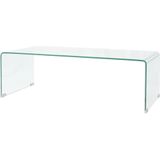 vidaXL Salontafel 98x45x30 cm gehard glas transparant - 244189