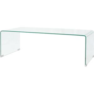 vidaXL Salontafel 98x45x30 cm gehard glas transparant