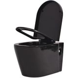 vidaXL - Hangend - toilet - keramiek - zwart
