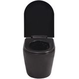 vidaXL - Hangend - toilet - keramiek - zwart