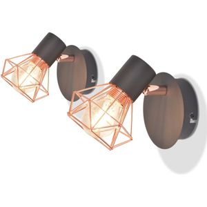 vidaXL Wandlampen 2 st met LED 8 W