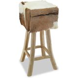 Barhocker Echtleder und Massivholz Teak Vidaxl