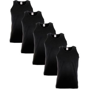 Fruit of the Loom T-shirt Kinderen maat 104 (3-4) 100% katoen 5 stuks (Zwart)