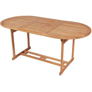 vidaXL - Tuintafel - 180x90x75 - cm - massief - teakhout