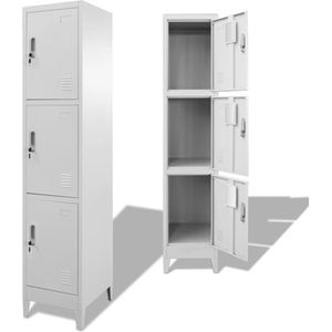 VidaXL Lockerkast 3 Vakken 38x45x180 cm