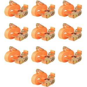 vidaXL Spanbanden 0,4 ton 6mx25mm oranje 10 st