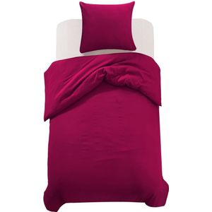 vidaXL Dekbedovertrekset 155x220/80x80 cm bordeauxrood