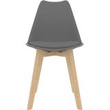 vidaXL Eetkamerstoelen 4 st kunststof grijs