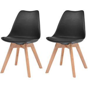 VidaXL Eetkamerstoelen 2 st. Kunststof Zwart