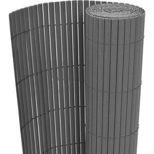 vidaXL - Tuinafscheiding - dubbelzijdig - 90x300 - cm - PVC - grijs
