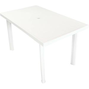 Tuintafel Arno 126x76x72 cm Kunststof Wit