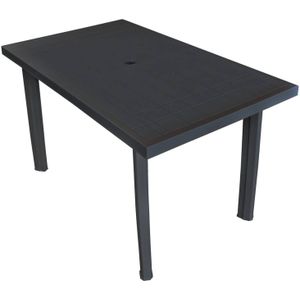 VidaXL Tuintafel 126x76x72 cm Kunststof Antraciet