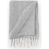 vidaXL - Plaid - Grijs - 100% Katoen