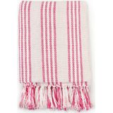 vidaXL - Plaid - Roze en Wit - Katoen