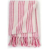 vidaXL - Plaid - Roze en Wit - Katoen