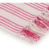 vidaXL - Plaid - Roze en Wit - Katoen
