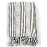 vidaXL Plaid - Grijs en Wit - Katoen - 160x210 cm