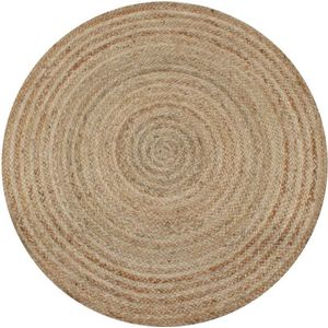 vidaXL Tapijt rond 120 gevlochten jute