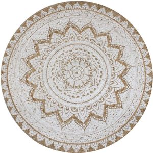 VidaXL-Tapijt-met-print-rond-90-cm-gevlochten-jute