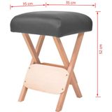 vidaXL - Massagekruk - met - 12 - cm - dikke - zitting - 2 - bolsters - inklapbaar - zwart