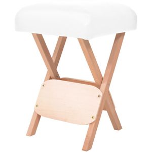 vidaXL - Massagekruk - met - 12 - cm - dikke - zitting - inklapbaar - wit