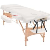 vidaXL - Massagetafel- - en - krukset - inklapbaar - 3 - zones - 10 - cm - dik - wit