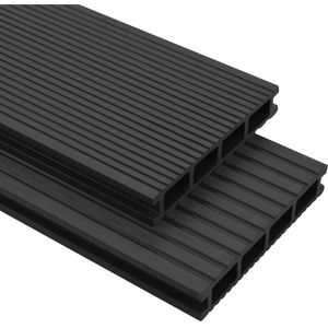 vidaXL - Terrasplanken - HKC - met - accessoires - 20 - m² - 2,2 - m - antraciet