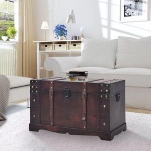 vidaXL - Schatkist - Bruin - Hout - Vintage Stijl - 66x38x40 cm