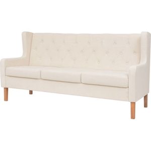Vidaxl - Sofa 3-Sitzer Stoff Cremeweiß