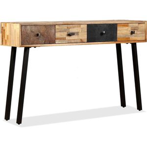 vidaXL - Wandtafel - Vintage - Gerecycled Teakhout - 4 Lades