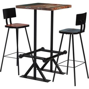 Vidaxl - Bar-Set 3-tlg. Altholz Massiv Mehrfarbig