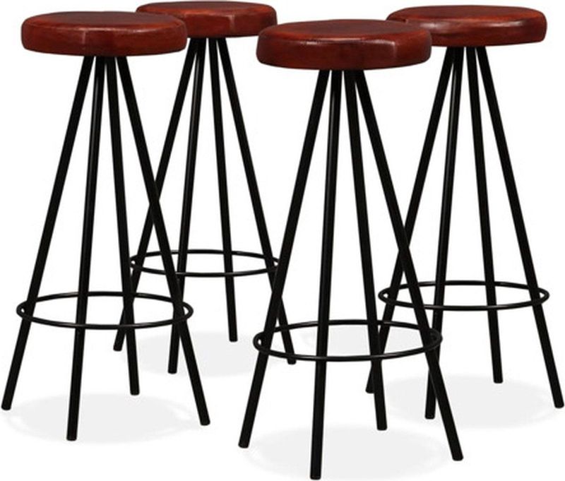 Barhocker 4 Stk. Echtleder Vidaxl