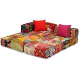 vidaXL 3-Sitzer Modularer Pouf Patchwork Stoff