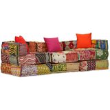 vidaXL 3-Sitzer Modularer Pouf Patchwork Stoff