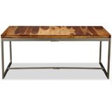 vidaXL Eettafel 180 cm massief sheeshamhout en staal