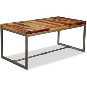 vidaXL Eettafel 180 cm massief sheeshamhout en staal