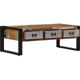 VidaXL Salontafel 3 Lades 100x50x35 cm Massief Gerecycled Hout