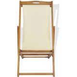 VidaXL Ligstoel 56x105x96 cm Teakhout Crème