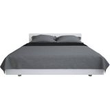 vidaXL - Bedsprei - Grijs en Zwart - Microvezel - Gequilt